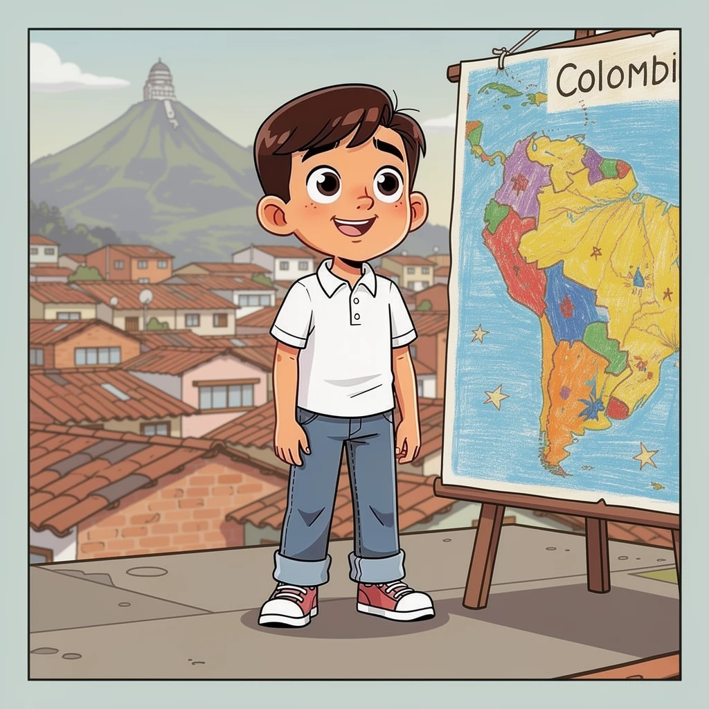 Diego and the Map of Colombia