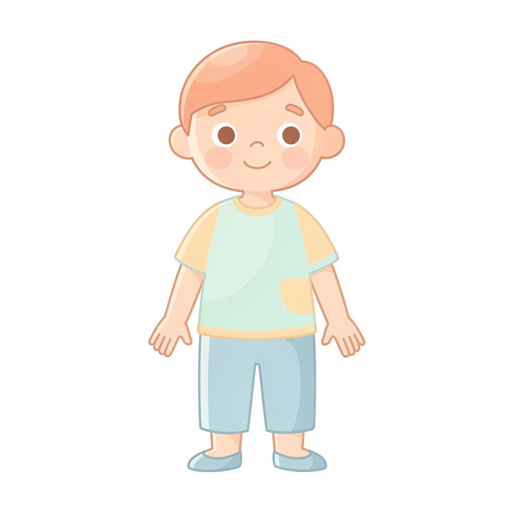 Niño que muestra las partes de su cuerpo