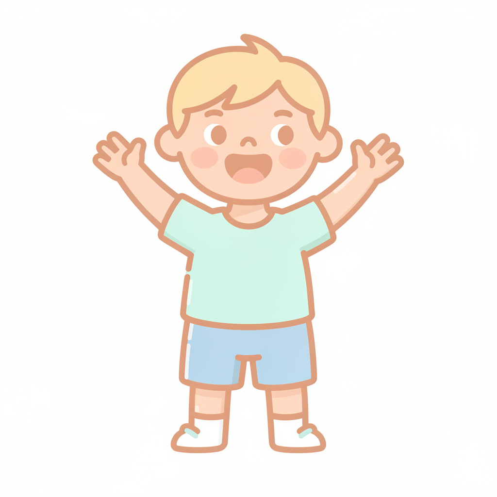 Un niño que muestra su cuerpo